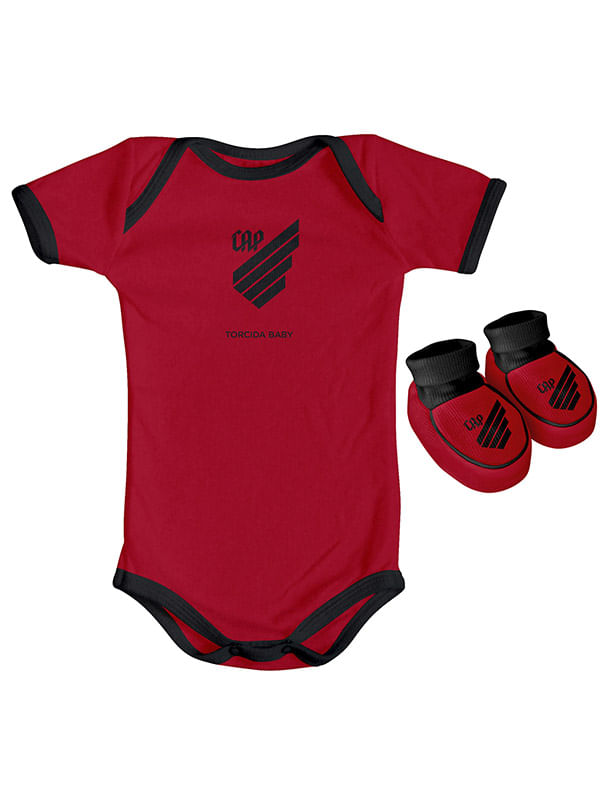 Kit Bebê Athletico Paranaense: Body e Pantufa