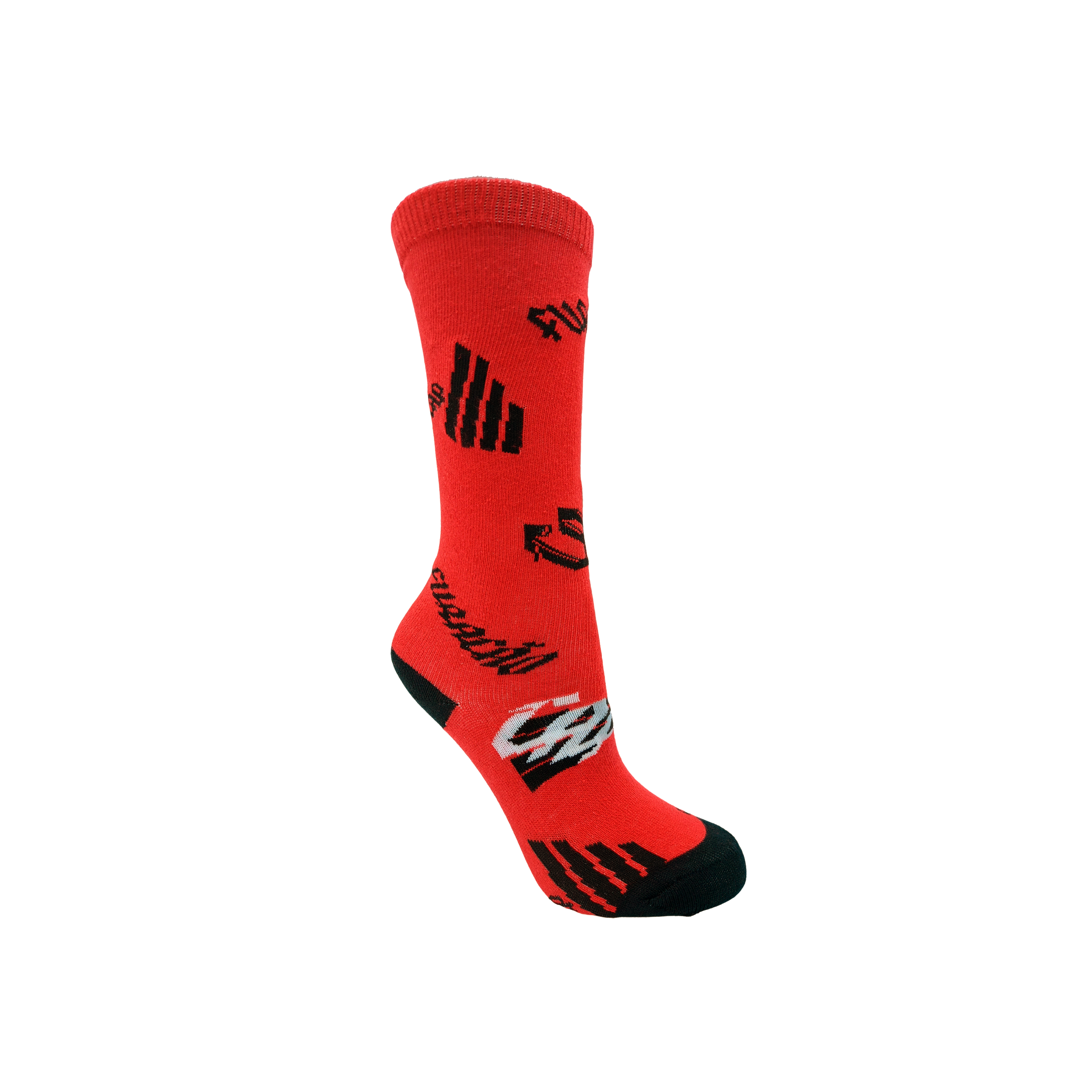 Meia Infanto Juvenil Estampada Escudo Cap Fundo Vermelho