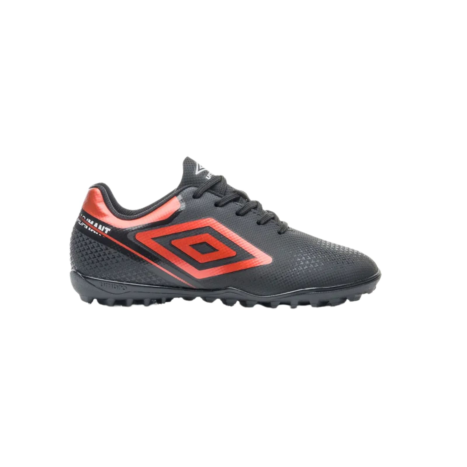 Chuteira Society Umbro Adamant Top Speed Jr Preto/Vermelho/Branco