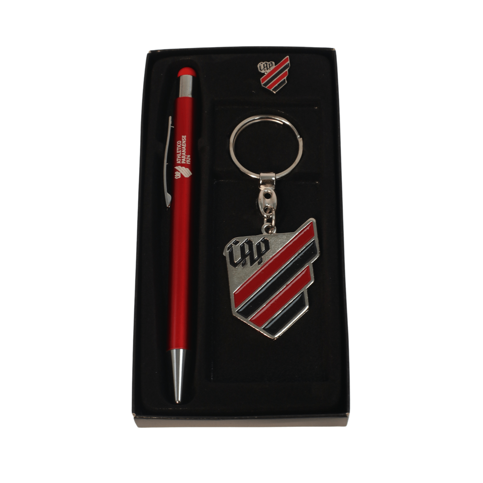 Kit Premium Executivo – Caneta, Pin e Chaveiro