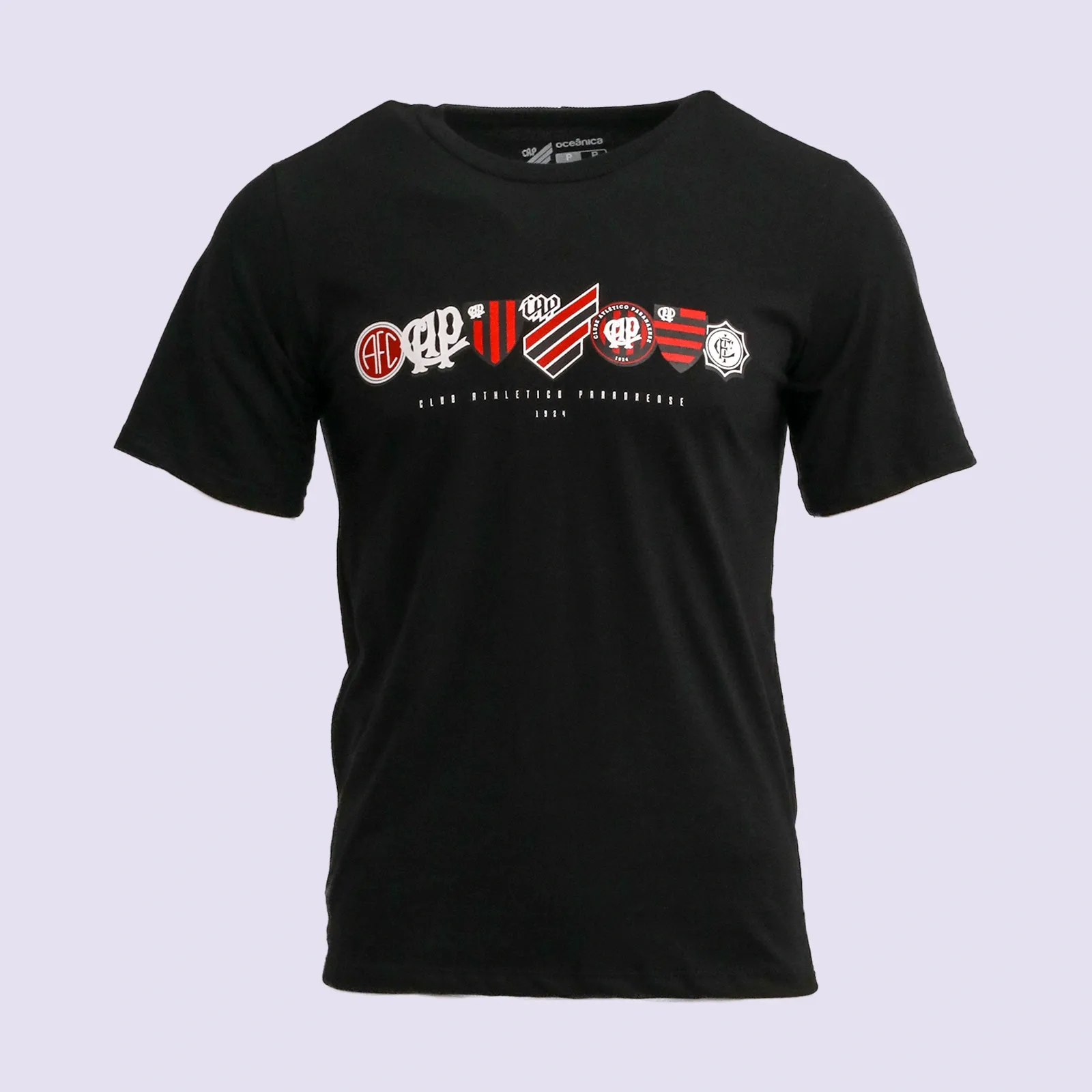 Camiseta Masculina Evolução Escudos Preta
