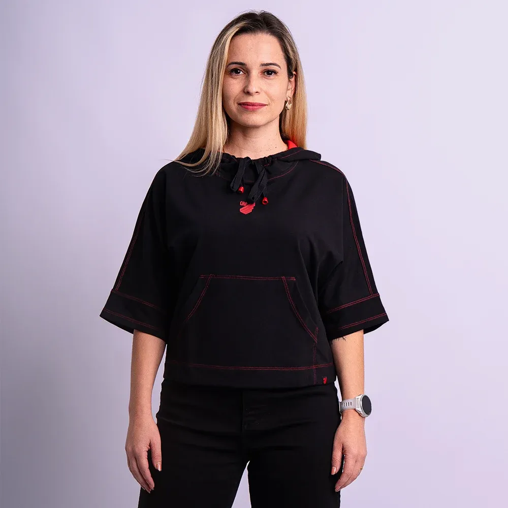 Blusão Cropped Athletico Preto