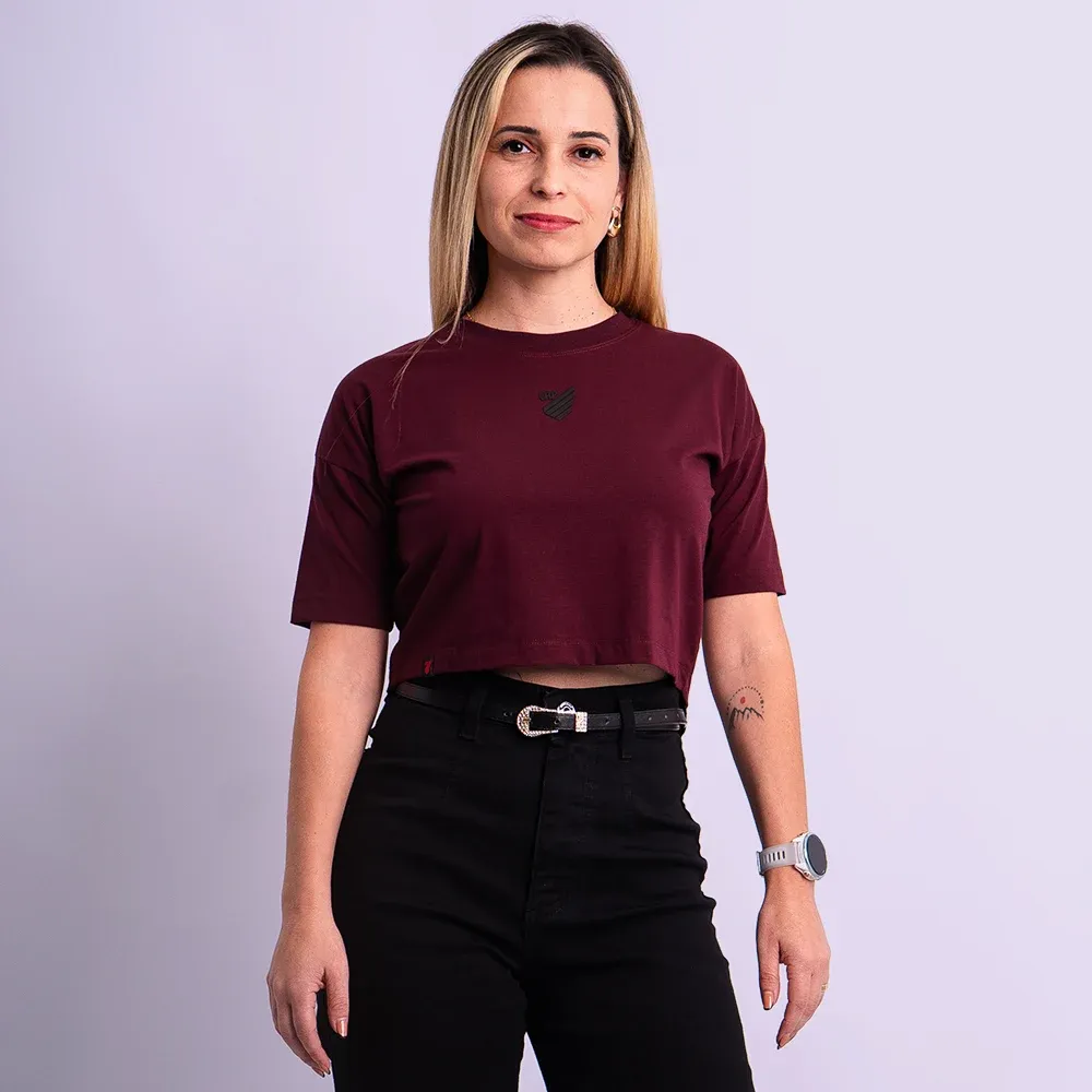 Cropped Malha Athletico Bordo